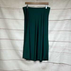 NEW NWT dark green Gwyneth slip midi  skirt J.Crew size Large